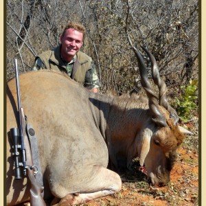 New Rowland Ward Record Cape Eland 46 6/8" hunted in Namibia by Charl