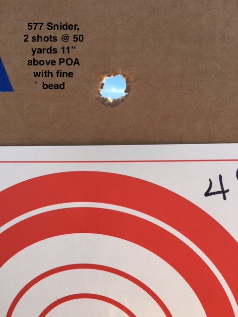 577 Snider target 50 yds 2 shots.JPG