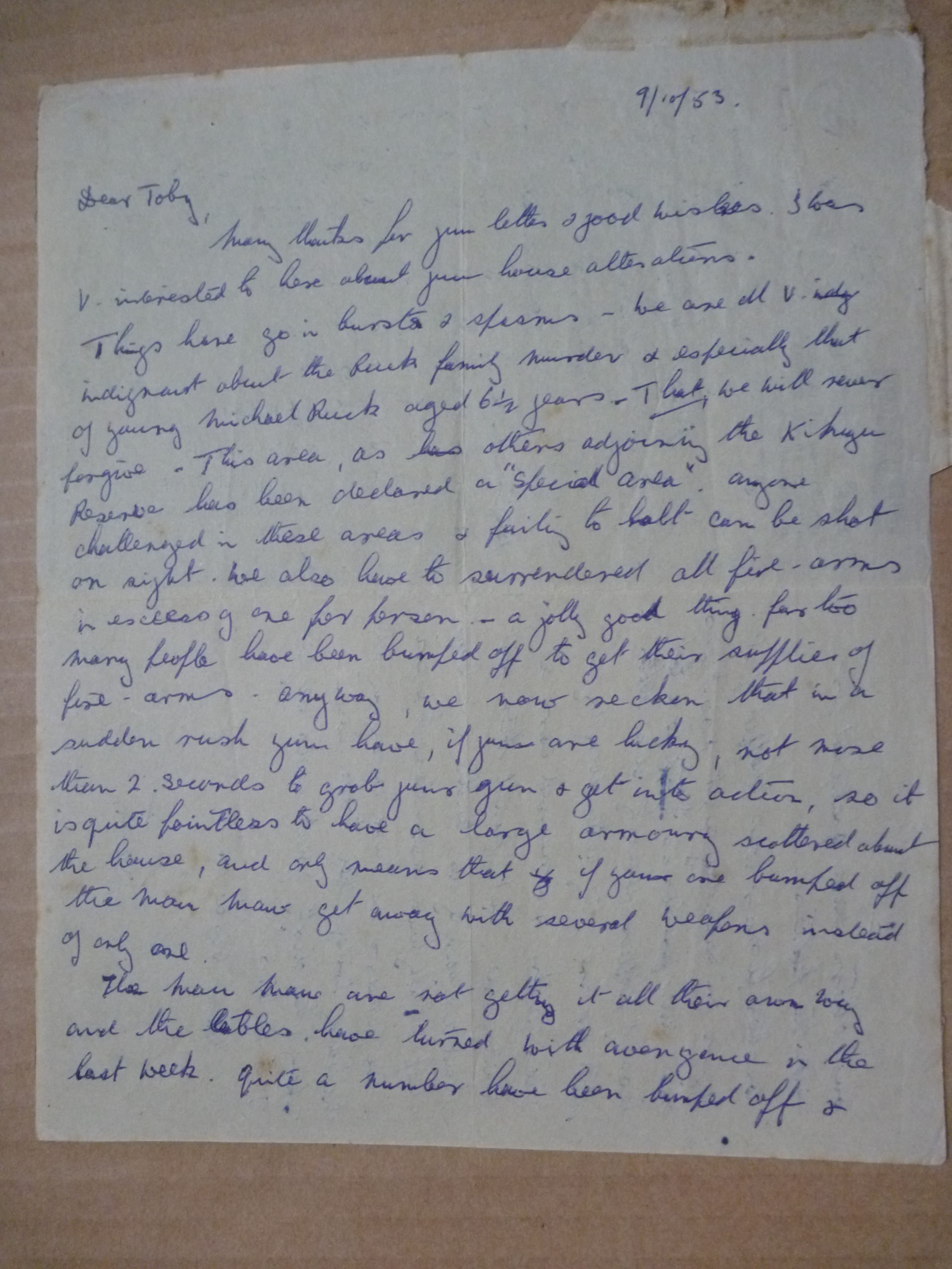 Letter - Oct 1953 #1.JPG