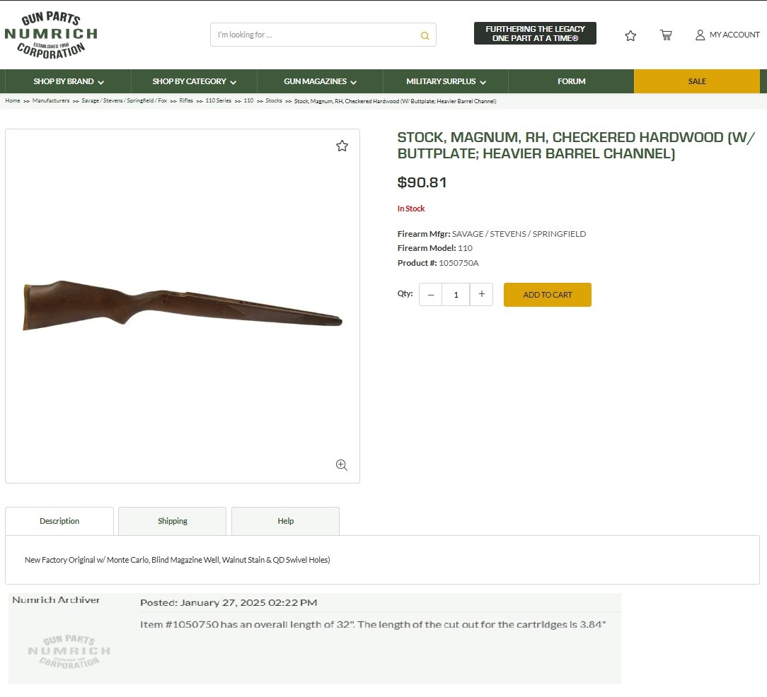 NumrichGunParts Listing (Magnum Stock for Savage 110) 1-27-25.jpg