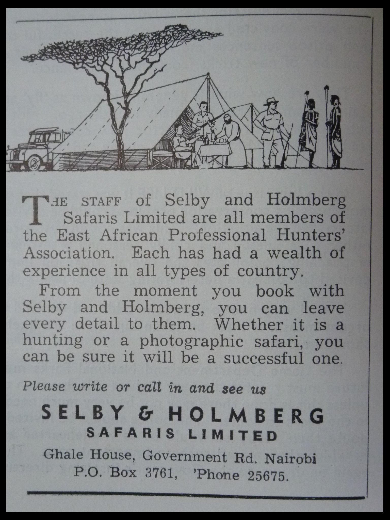 Selby & Homberg Safari Ad 1959.png