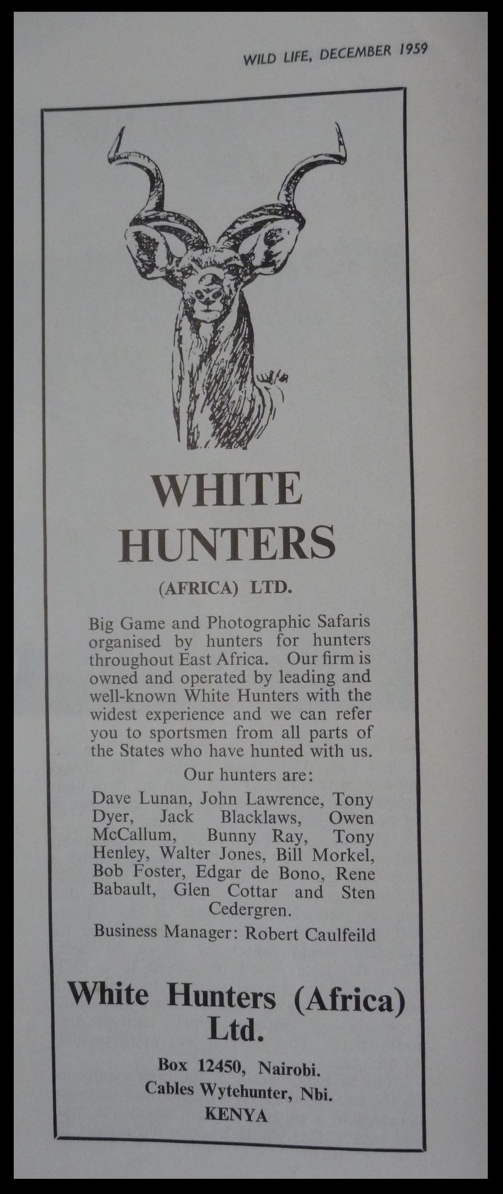 White Hunters Africa Ltd Ad 1959.png