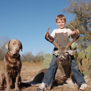 My six year old sons first buck