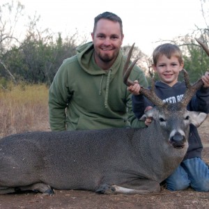 My six year old sons first buck