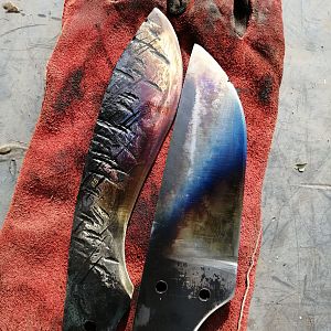 Forging knife blades for hunting knifes