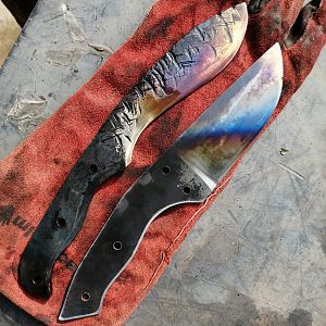 Forging knife blades for hunting knifes