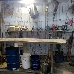 Knife making work area