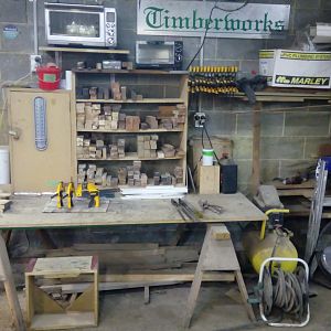 Knife making work area