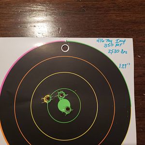 Tested loads in my 416 Taylor Imp