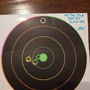 Tested loads in my 416 Taylor Imp