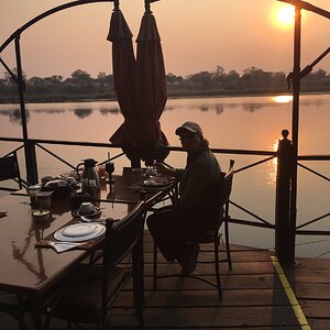 Okavango in the Caprivi having breakfast