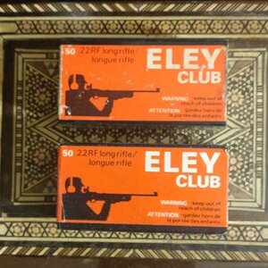 Eley Rifle Club .22 LR solid ammunition owned by the author