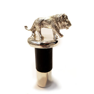 Lion Plated Silver Bottle Stopper from African Sporting Creations