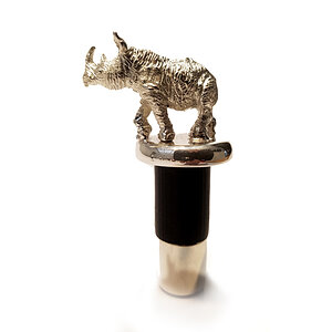 Rhino Plated Silver Bottle Stopper from African Sporting Creations