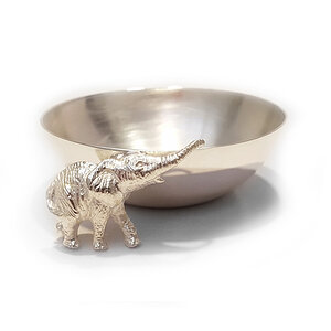 Plated Silver Elephant Snack Bowl from African Sporting Creations