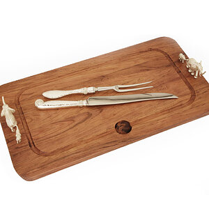 Carving Board Plated Silver & Rhodesian Teak from African Sporting Creations