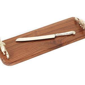 Bread Board Plated Silver & Rhodesian Teak from African Sporting Creations