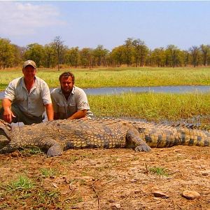 15.5 foot Crocodile hunted in Mozambique