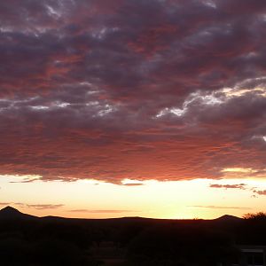 Sunset at Ozondjahe Hunting Safaris in Namibia