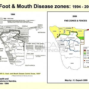 Foot & Mouth Disease Zones in Namibia 1994 -2009