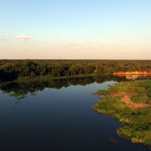 Corner River With Barge North West Province South Africa