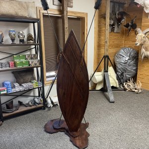 Handmade Mahogany Shield & Base