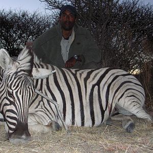 Hunting Burchell's Plain Zebra in Namibia