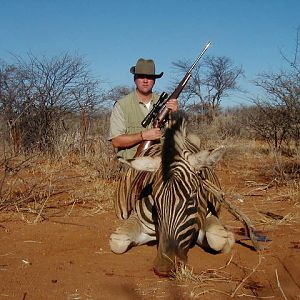 Hunting Burchell's Plain Zebra in Namibia