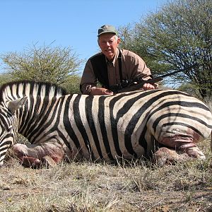 Hunting Burchell's Plain Zebra in Namibia