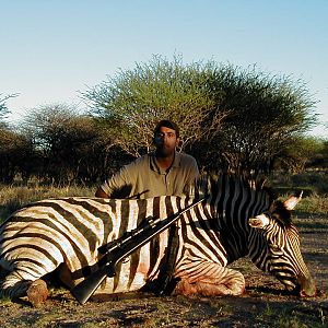 Hunting Burchell's Plain Zebra in Namibia