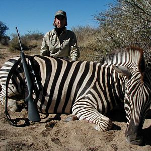 Hunting Burchell's Plain Zebra in Namibia