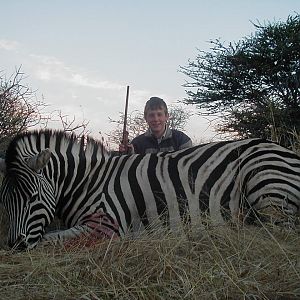 Hunting Burchell's Plain Zebra in Namibia