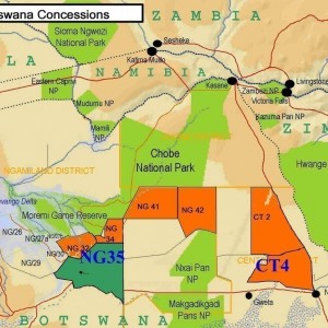 Johan Calitz Safaris Botswana Concessions Map