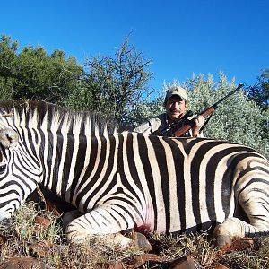 Hunting Burchell Zebra with Wintershoek Johnny Vivier Safaris in SA