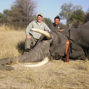 dietmar with elephant, zimbabwe august 2010