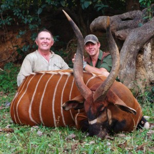 36 inch bongo hunted in CAR with Central African Wildlife Adventures