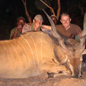 49 inch Eland hunted in CAR with Central African Wildlife Adventures