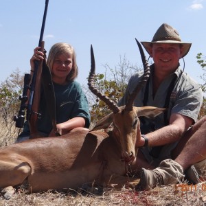 My daughter one nice Impala hunted in Zimbabwe