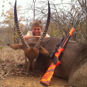 My son nice Waterbuck hunted in Zimbabwe