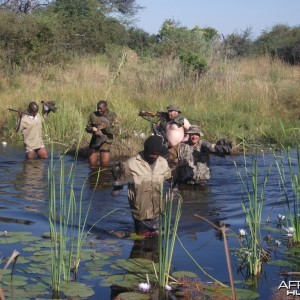 Crossing channels in Caprivi wetlands