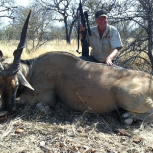 Holstein Hunting Safaris Namibia - client wit 42 1/2" Eland