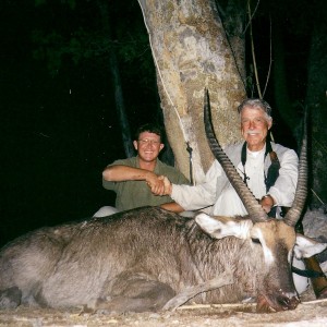 Holstein Hunting Safaris Namibia -client with a Waterbuck