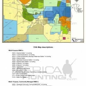 Hunting Area Map for Botswana