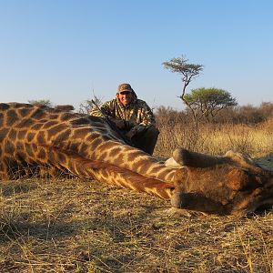 Giraffe hunted with Ozondjahe Hunting Safaris in Namibia