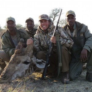 Giraffe hunted with Ozondjahe Hunting Safaris in Namibia