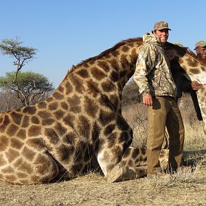 Giraffe hunted with Ozondjahe Hunting Safaris in Namibia