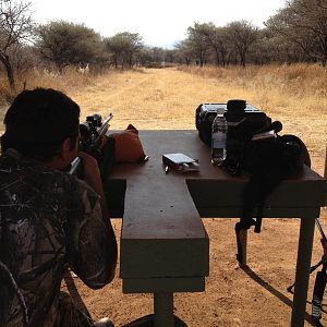 Shooting range at Ozondjahe Hunting Safaris in Namibia