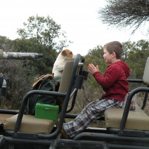 Hunter and his new little friend