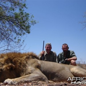 Lion hunted with Farren Safaris in Zimbabwe