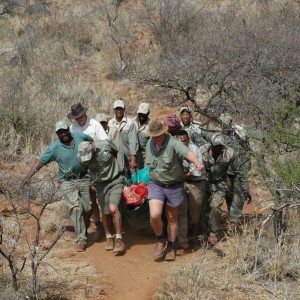 Carrying Half of my Eland down the hill